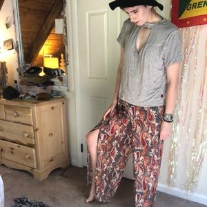 Truth NYC boho summer palazzo pants with leg slit size medium